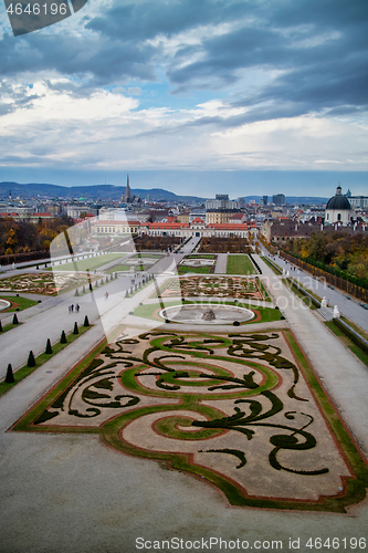 Image of Palace complex Schloss Belvedere with parterre garden in Vienna.