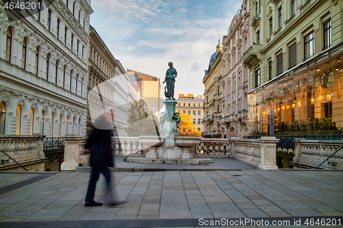 Image of Goose Girl Fountain called Gansemadchenbrunnen in Vienna, Austria.