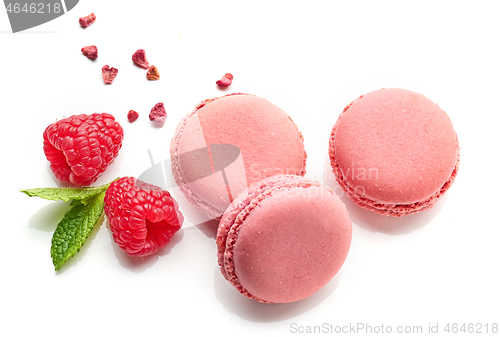 Image of pink raspberry macaroons