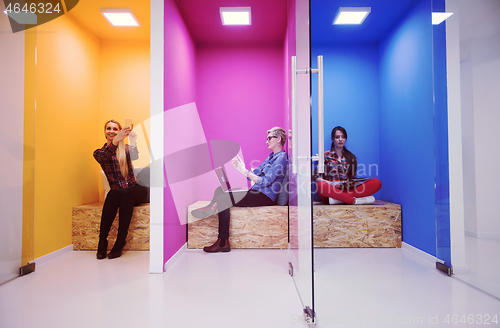 Image of group of business people in creative working  space