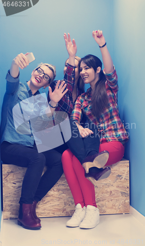 Image of group of business people in creative working  space