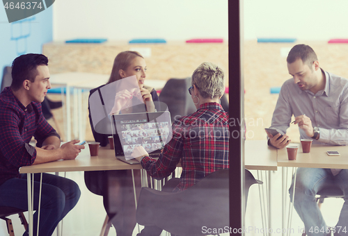 Image of startup business team on meeting at modern office