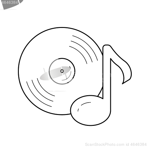 Image of Vinyl record line icon.
