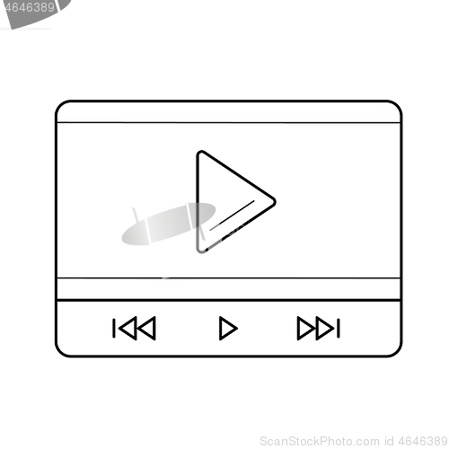 Image of Video play line icon.