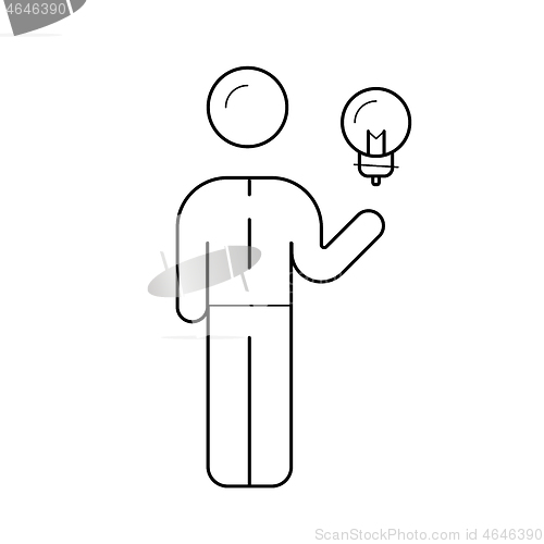 Image of Business idea vector line icon.