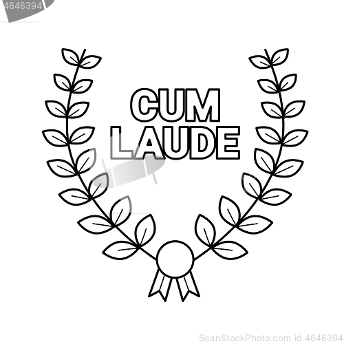 Image of Laurel wreath vector line icon.