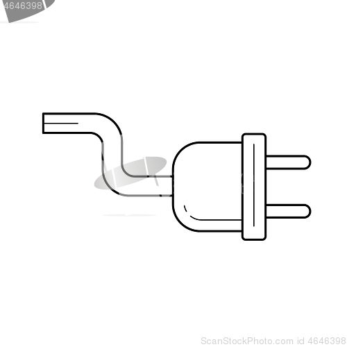 Image of Power cord vector line icon.