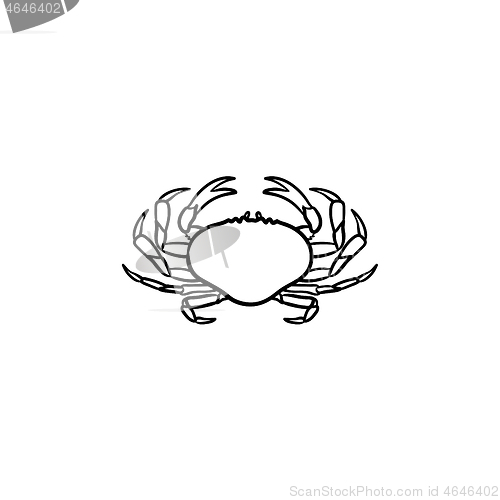 Image of Crab hand drawn sketch icon.