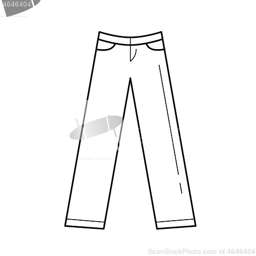 Image of Trousers vector line icon.