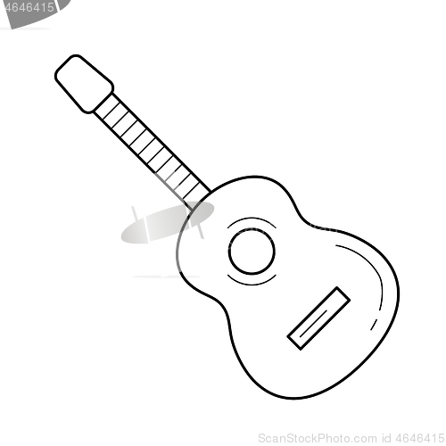 Image of Acoustic guitar line icon.