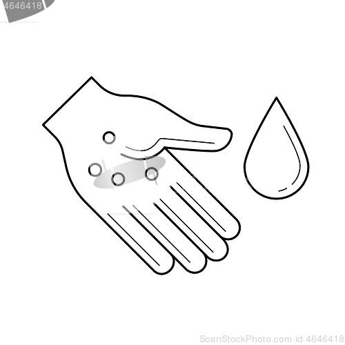 Image of Sanitation, hand washing line icon.