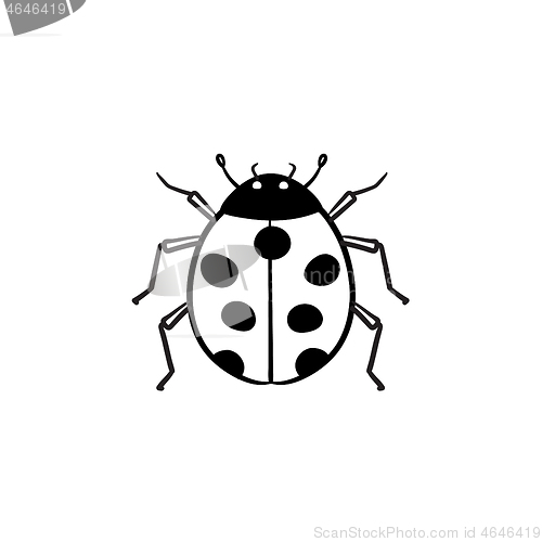 Image of Ladybug hand drawn sketch icon.