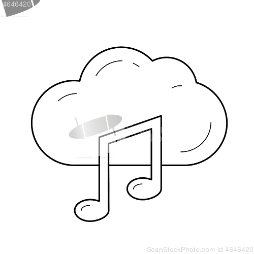 Image of Cloud music line icon.