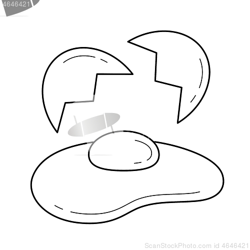 Image of Fried egg vector line icon.