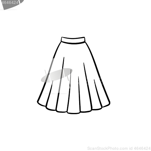 Image of Skirt hand drawn sketch icon.