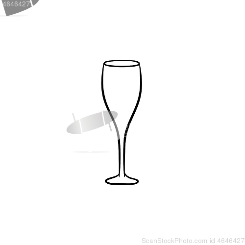 Image of Champagne glass hand drawn sketch icon.