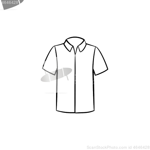 Image of Polo shirt hand drawn sketch icon.