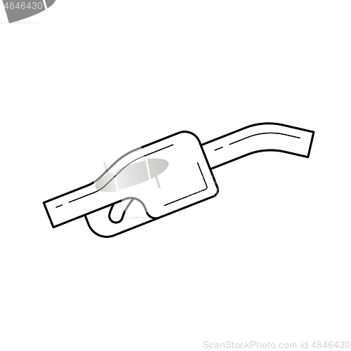 Image of Gas pump nozzle vector line icon.