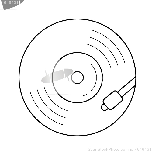 Image of Vinyl turntable line icon.