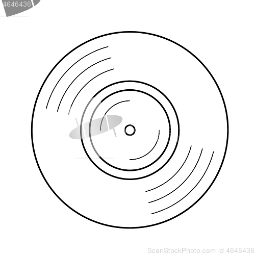 Image of Vinyl disk line icon.