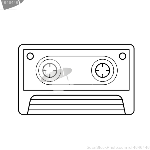 Image of Retro cassette line icon.