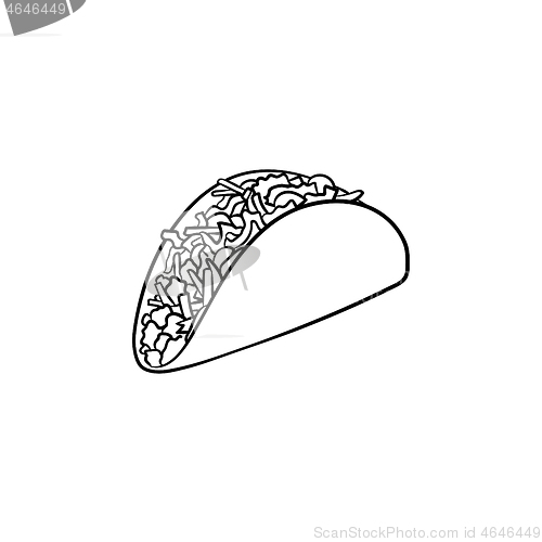 Image of Taco hand drawn sketch icon.