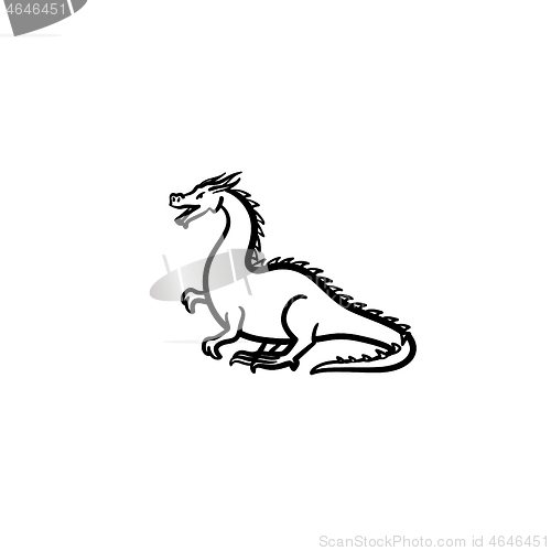 Image of Dragon hand drawn sketch icon.