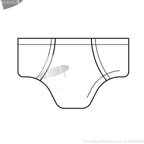 Image of Underpants vector line icon.
