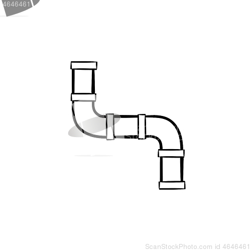 Image of Water pipeline hand drawn sketch icon.