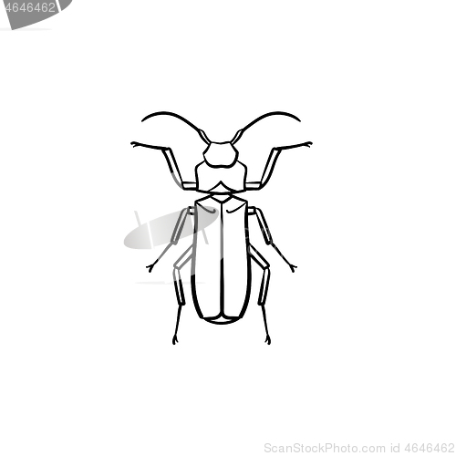 Image of Beetle hand drawn sketch icon.