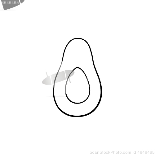 Image of Avocado hand drawn sketch icon.