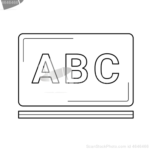 Image of Chalkboard with abc letters vector line icon.