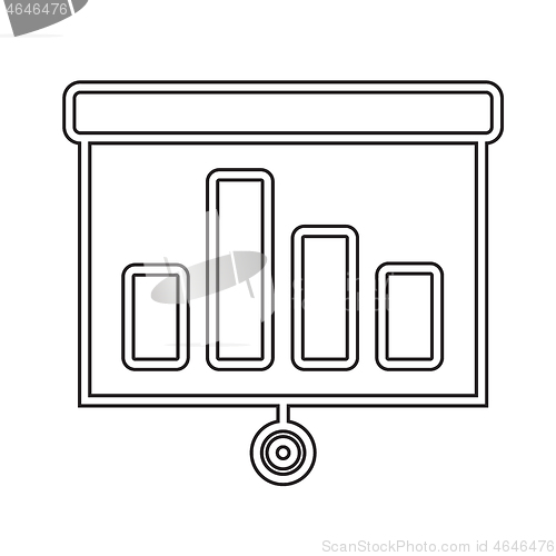 Image of Projector screen vector line icon.