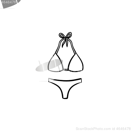 Image of Swimsuit hand drawn sketch icon.