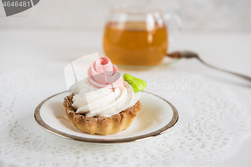 Image of Tasty cakes with tea