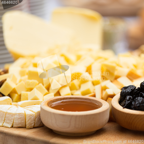 Image of Cheese Plate with Dried Fruit and Honey