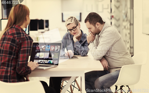 Image of startup business team on meeting at modern office