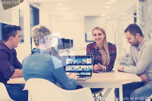 Image of startup business team on meeting at modern office