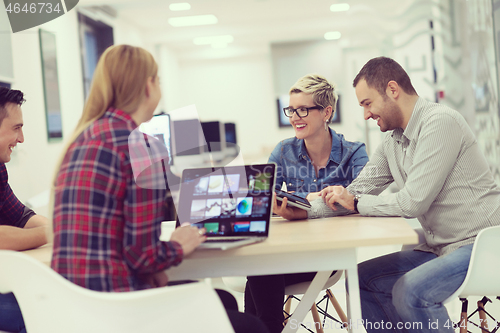 Image of startup business team on meeting at modern office