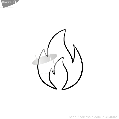 Image of Fire flame hand drawn sketch icon.