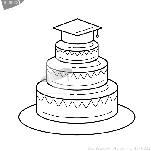 Image of Graduation party vector line icon.