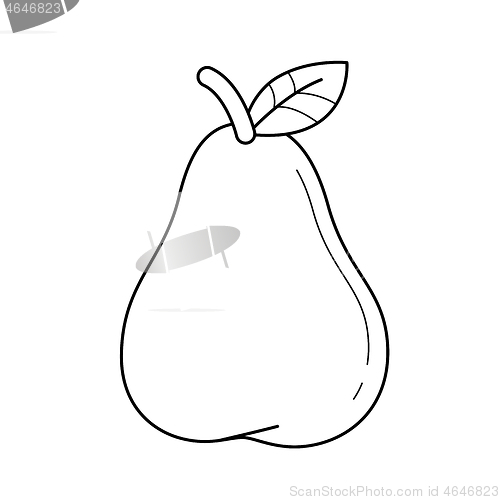 Image of Pear fruit vector line icon.