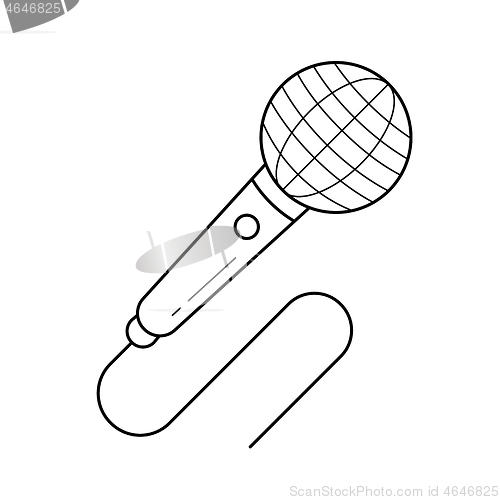 Image of Speaking microphone line icon.