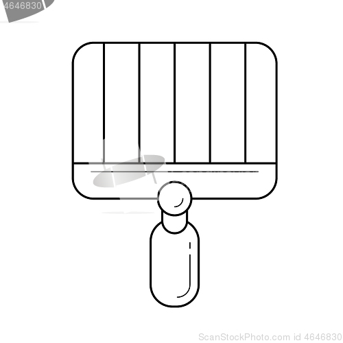 Image of Grill for cooking on flame vector line icon.