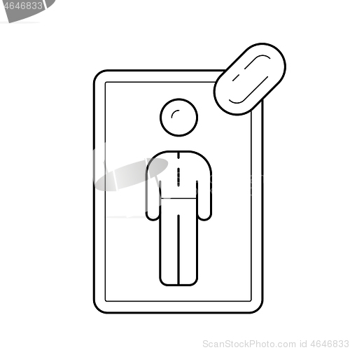 Image of Personal details vector line icon.