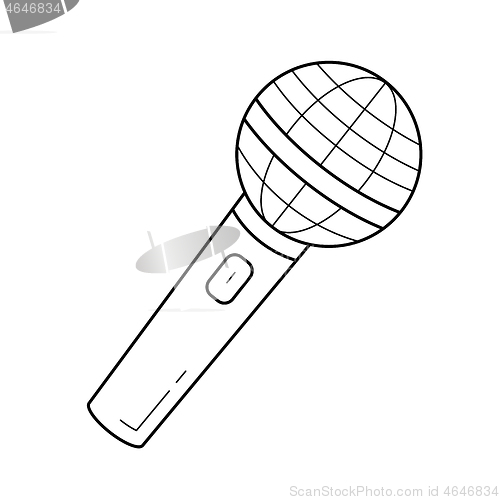 Image of Radio microphone line icon.