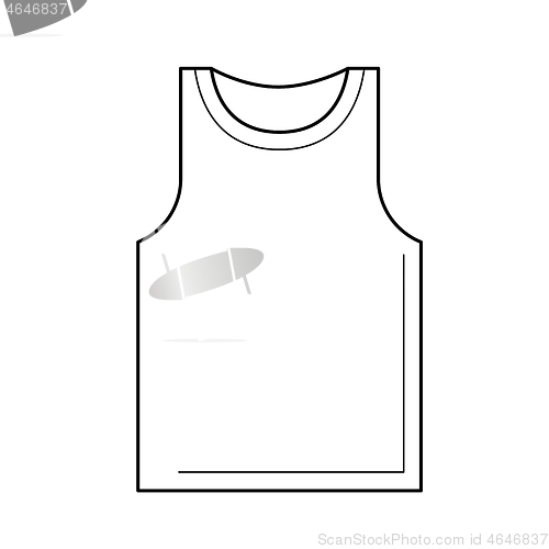 Image of Tank top vector line icon.