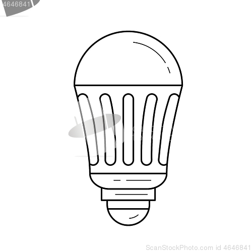 Image of LED energy saving light bulb vector line icon.