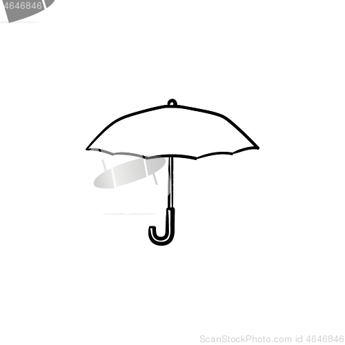 Image of Umbrella hand drawn sketch icon.