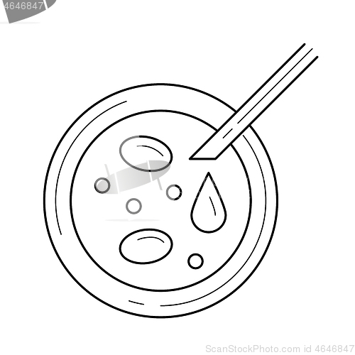 Image of Petri dish line icon.